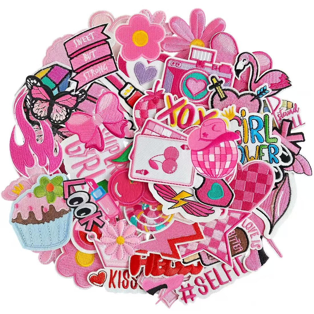 Mix pink patches 60 pieces