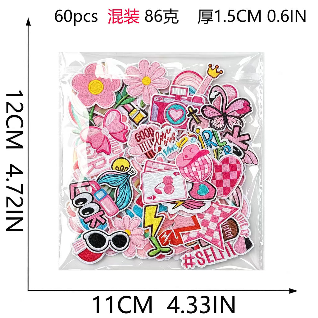 Mix pink patches 60 pieces