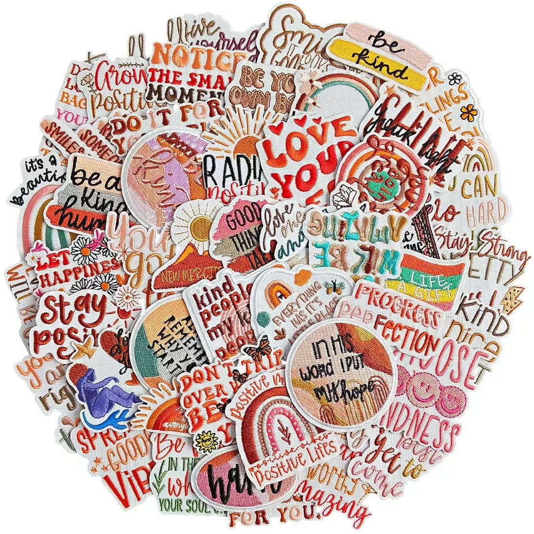 Mix inspirational quote patches 60 pieces bundle